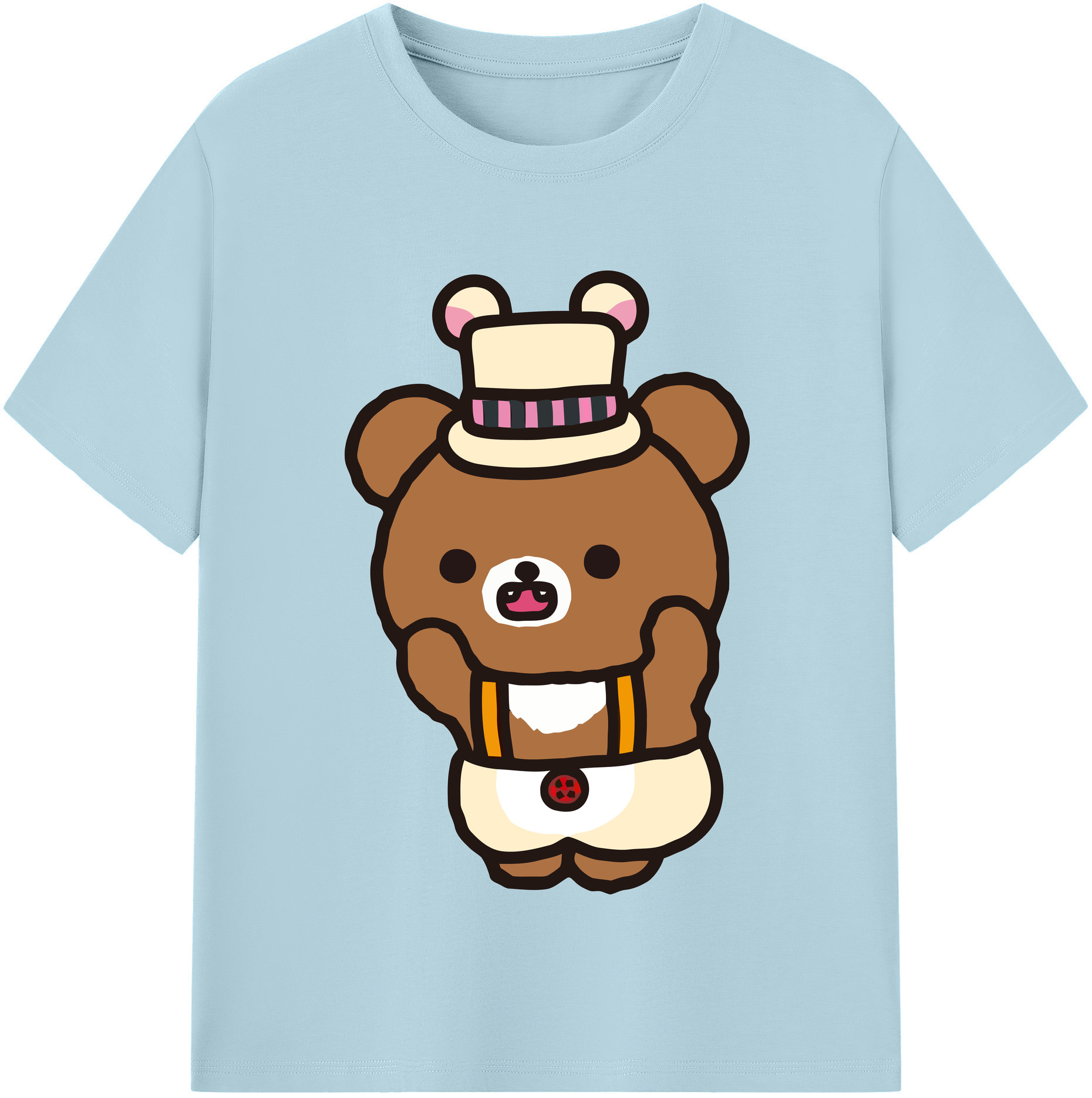 （画像用） リラックマ リラックマ キイロイトリ Rilakkuma Korilakkuma Kiiroitori 綿100％半袖Tシャツ（フロントプリント）